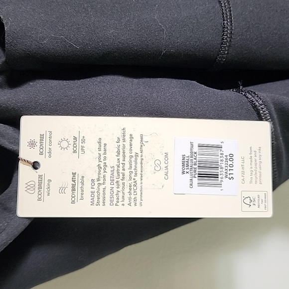 NEW CALIA by Carrie Underwood Lustralux Bodysuit in Pure Black Size XS - Picture 9 of 10